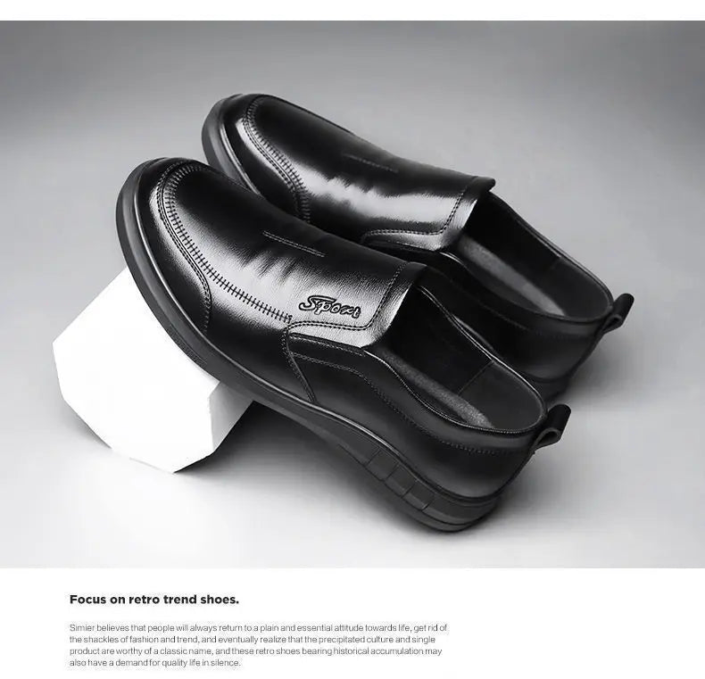 Libero - Hands free Lightweight slip-On Men's Leather Shoes - Ashour Shoes