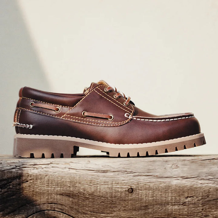 Robusto - Men's Rugged Leather Boat Shoes - Ashour Shoes