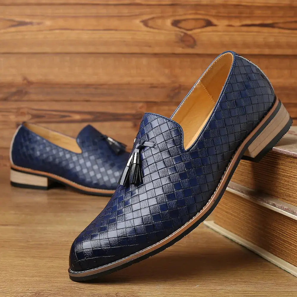 Vinpat - Vintage patterned vegan leather Loafers for Men - Ashour Shoes