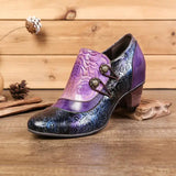 Girsby2 - colorful Retro leather booties for women - Ashour Shoes