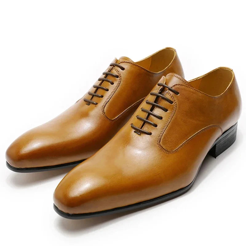 Frenar - Luxury leather oxford dress shoes for men (brown or black) - Ashour Shoes