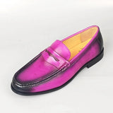 Classico - Men's Elegant Burnished Leather Penny Loafers - Ashour Shoes
