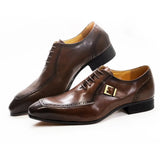 La Fibbia - Men's Luxury single buckle leather oxford dress shoes - Ashour Shoes