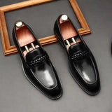il lusso 3 - Italian Style leather Loafers for men with Braided Strap. - Ashour Shoes