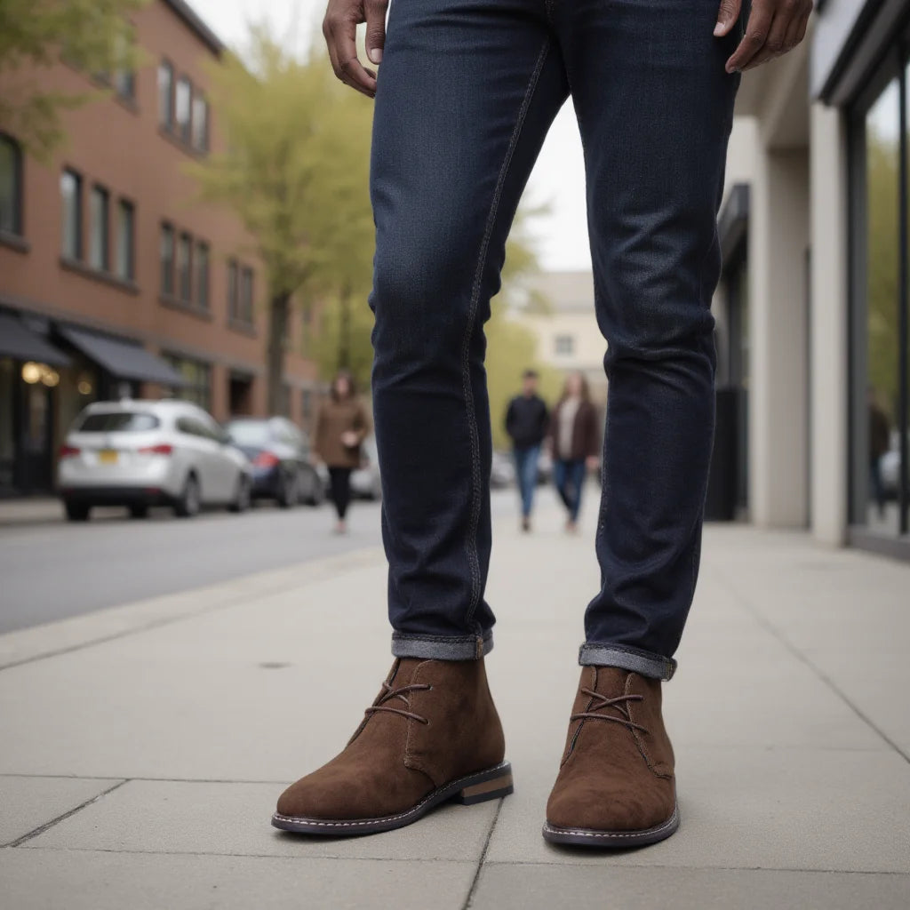 Vagabondo - Men's Classic Brown Suede-Texture Desert Ankle Boots - Ashour Shoes
