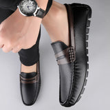 Guida - Men's Split Leather Slip-On Driving Moccasin Loafers - Ashour Shoes