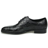 Ravion – Men’s Crocodile-Embossed Leather Derby DRESS Shoes - Ashour Shoes