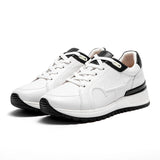 Vivida - Women's Cream & Red Microfiber Fashion Sneakers - Ashour Shoes