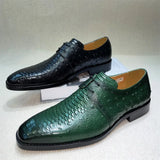 Orsano – Men’s Ostrich-Print Leather Oxford Shoes – Genuine Leather Dress Shoes - Ashour Shoes