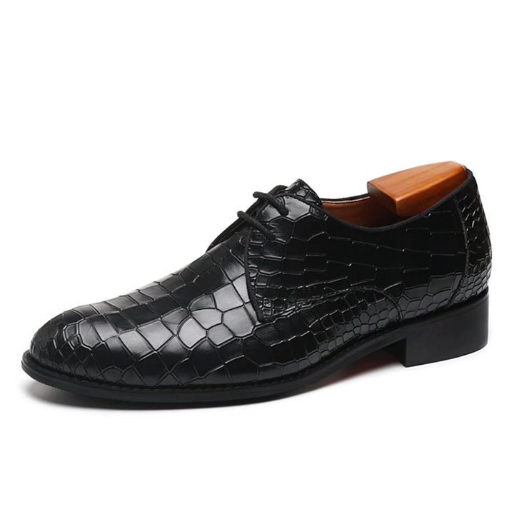 LUXX 7 - Red bottom leather derby dress shoes for men (alligator print) - Ashour Shoes