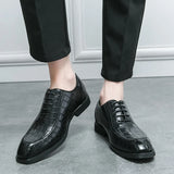 Caimano - Men's Glossy Alligator Embossed Square Toe Oxford Dress Shoes - Ashour Shoes