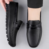 Guida - Men's Split Leather Slip-On Driving Moccasin Loafers - Ashour Shoes