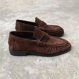 Lassa - French Retro Handmade Calf Leather Flats for Women – Slip-On Casual Shoes - Ashour Shoes