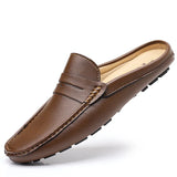 Momo A2 - backless loafers / leather mules for men - Ashour Shoes