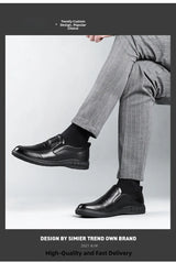 Libero - Hands free Lightweight slip-On Men's Leather Shoes - Ashour Shoes