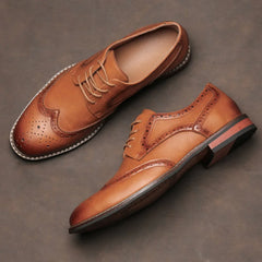 Maestro - Men's Classic Wingtip Brogue Dress Shoes - Ashour Shoes