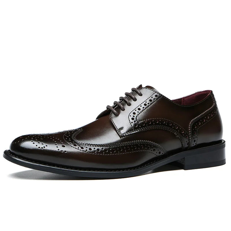 Signore - Men's Elegant Polished Leather Cap Toe Oxford Dress Shoes - Ashour Shoes