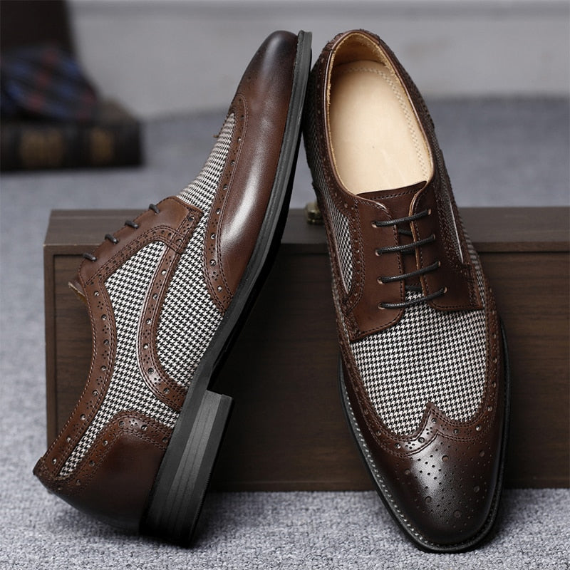 Dotato - Brogue Leather oxford shoes for men - Ashour Shoes