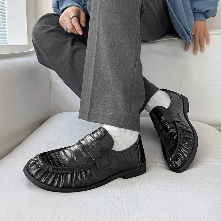 Stilista - Men's Textured Slip-On Loafers for Business & Casual Wear