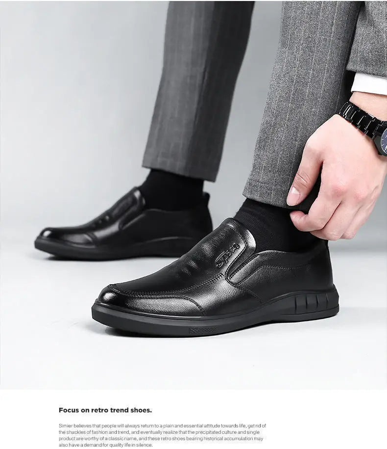 Libero - Hands free Lightweight slip-On Men's Leather Shoes - Ashour Shoes