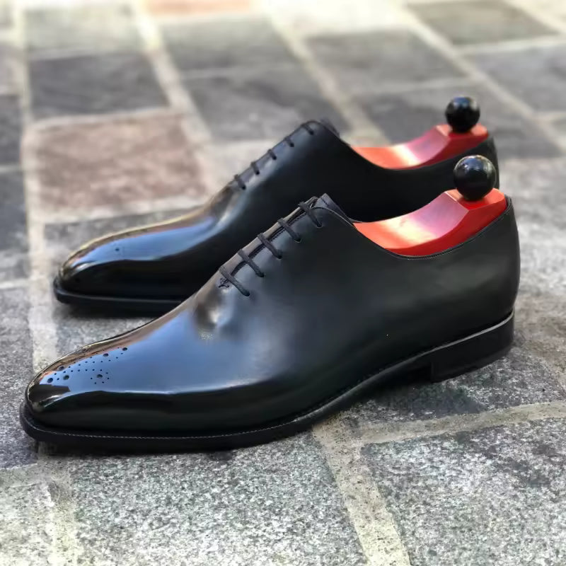 Rosso Nuov - Red bottoms sole Leather Oxford dress shoes for men. - Ashour Shoes