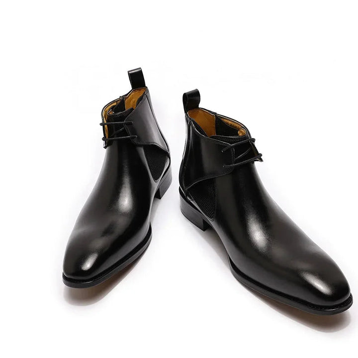 Stile - Men's Elegant Leather Ankle Boots for Business & Wedding