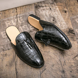 Momo A - Tassel patent leather mules for men/Stylish open back loafers - Ashour Shoes