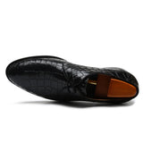 LUXX 7 - Red bottom leather derby dress shoes for men (alligator print) - Ashour Shoes