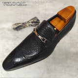 Nobile - Men's Black Genuine Leather Wingtip Horsebit Loafers - Ashour Shoes