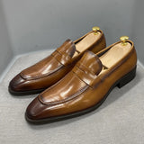 Romi2 - Stylish Leather penny loafers for men. Big sizes (US 15) - Ashour Shoes