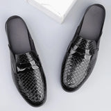 Lucido - Men's Patent Croc-Effect Slip-on Mule Loafers - Ashour Shoes