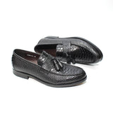 Alino - crocodile print tassel leather loafers for men - Ashour Shoes