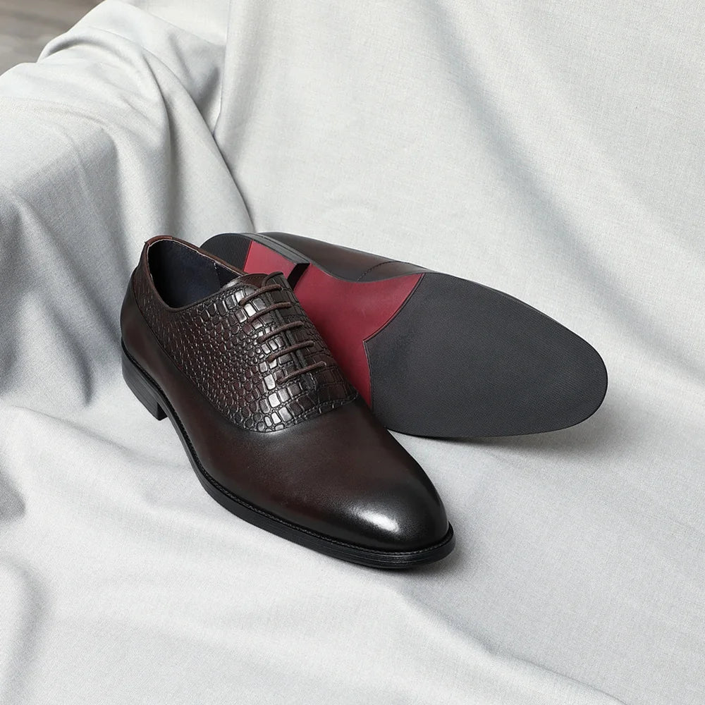 ROSSI X - Luxury two tone leather red bottom oxford shoes for men - Ashour Shoes