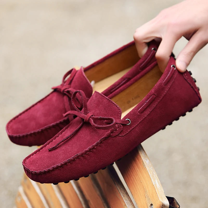 Sereno - Men's Casual Navy Suede Driving Loafers - Ashour Shoes