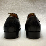 Distinto - Men's Fashionable Snake-Embossed Leather Buckled Derby Shoes - Ashour Shoes