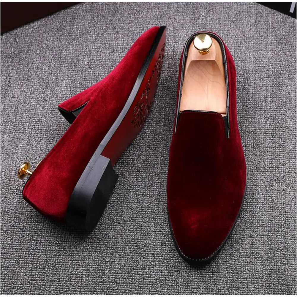 Vevli Rossi - Red bottom sole suede Leather loafers for men - Ashour Shoes