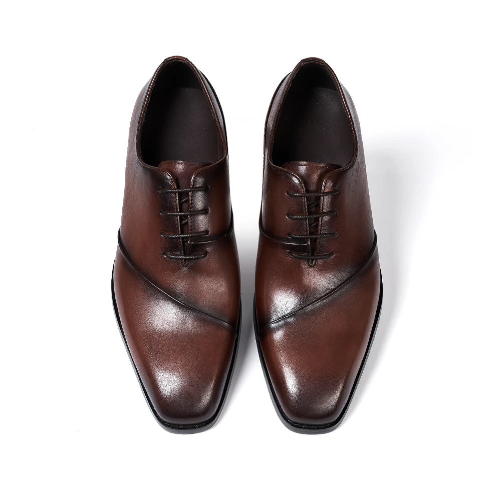 Finalità - Luxury Leather Oxford Dress shoes for men (Unique Cap front) - Ashour Shoes