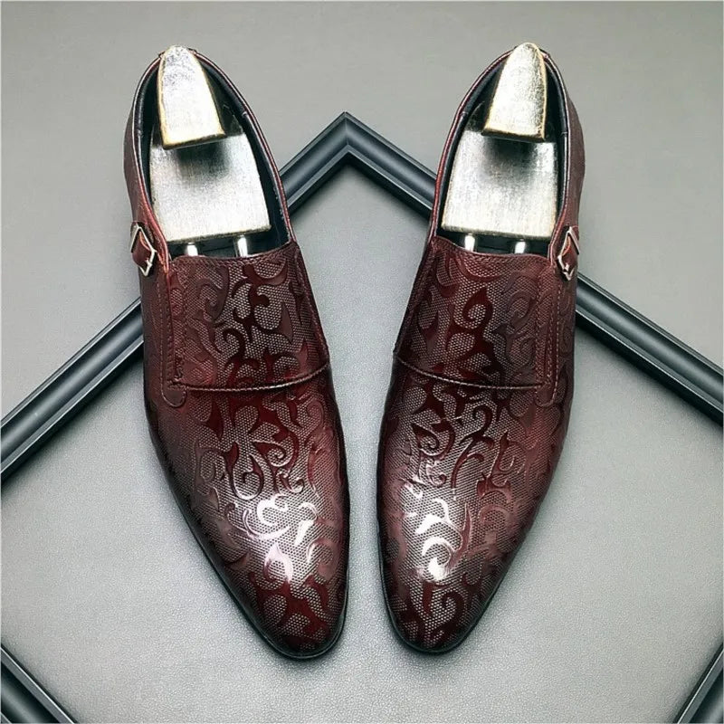 Il corso 3 - Fashionable Leather Monkstrap with print for men - Ashour Shoes