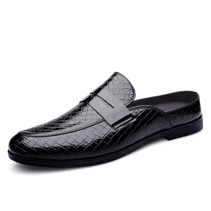 Lucido - Men's Patent Croc-Effect Slip-on Mule Loafers
