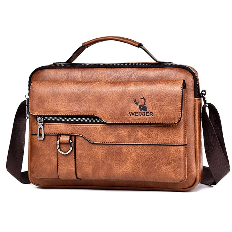 Weix - Men's Casual Flap Messenger Bag Crossbody Leather Shoulder Bag - Ashour Shoes