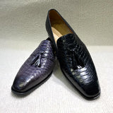 Virello2 – Men’s leather Snake/Python Print Slip-On loafers shoes - Ashour Shoes