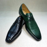 Orsano – Men’s Ostrich-Print Leather Oxford Shoes – Genuine Leather Dress Shoes - Ashour Shoes
