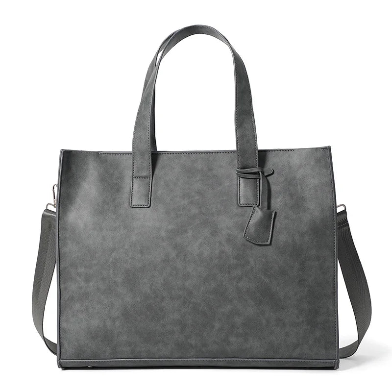 Suma - Men's Vegan Leather Tote Bag – Stylish Vintage Handbag for Everyday Versatility - Ashour Shoes