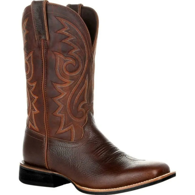 IL Ovest - Western Style Cowboy Motorcycle Boots For Men