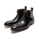 Stile - Men's Elegant Leather Ankle Boots for Business & Wedding - Ashour Shoes