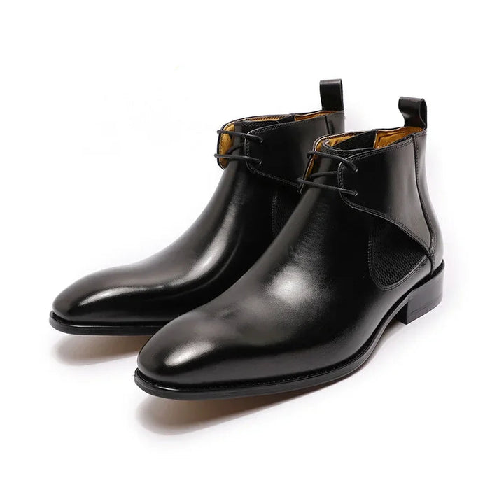 Stile - Men's Elegant Leather Ankle Boots for Business & Wedding