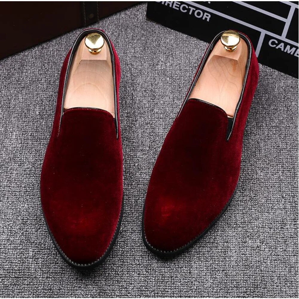 Vevli Rossi - Red bottom sole suede Leather loafers for men