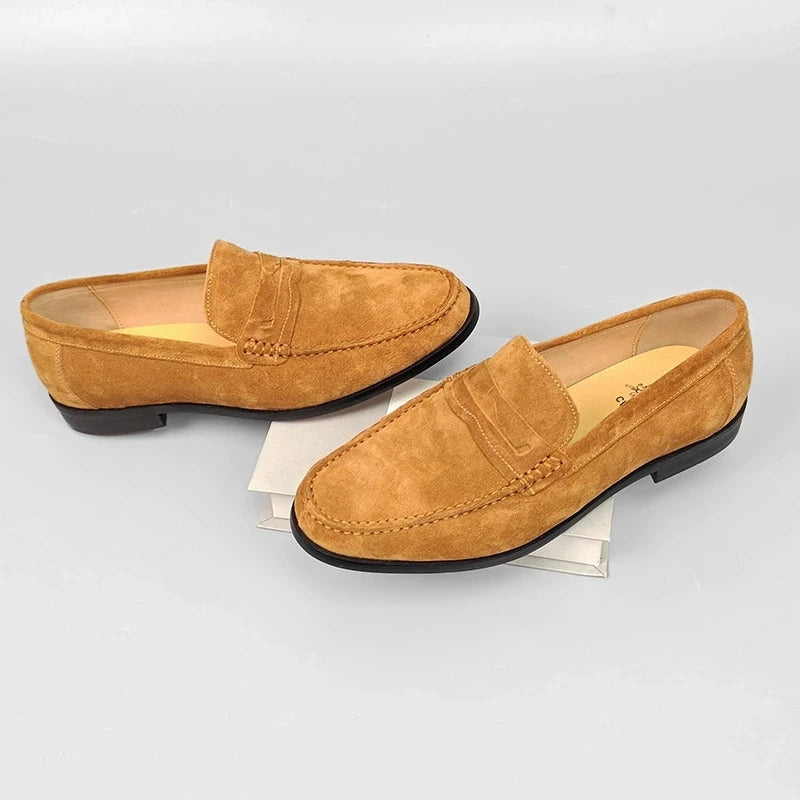 Classico - Men's Suede Penny Loafers Slip-On Shoes - Ashour Shoes