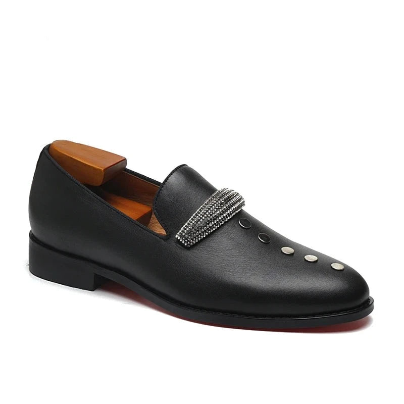 Luxxone - Red bottom designer leather loafers for men - Ashour Shoes