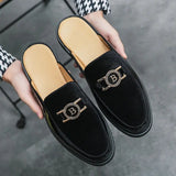 Stilare - Men's Elegant Suede & Patent Leather Loafer Mules - Ashour Shoes